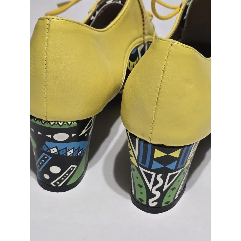 Women's Kitten Fashion Heels Block Heels Splicing Pumps Shoes Lace Up Retro